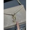 YSL CASSANDRA CROC Black&White&Beige 22cm