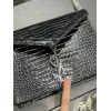 YSL CASSANDRA CROC Black&White&Beige 22cm