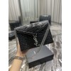 YSL CASSANDRA CROC Black&White&Beige 22cm