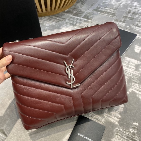 YSL LOULOU MEDIUM 31cm Burgundy