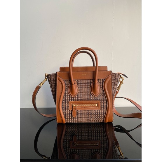Celine Nano Luggage Bag 20cm Brown