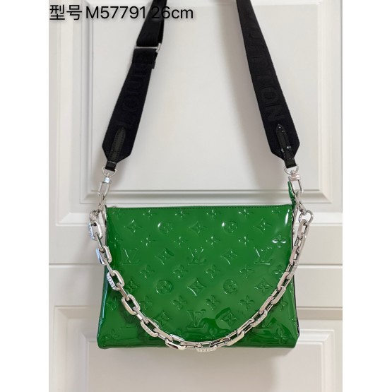 Louis Vuitton Coussin Patent Green Leather PM&MM