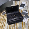 YSL Sunset Small 22cm Croc Black Bag