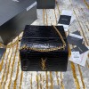 YSL Sunset Small 22cm Croc Black Bag