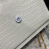 YSL Sunset Small 22cm Croc White Bag