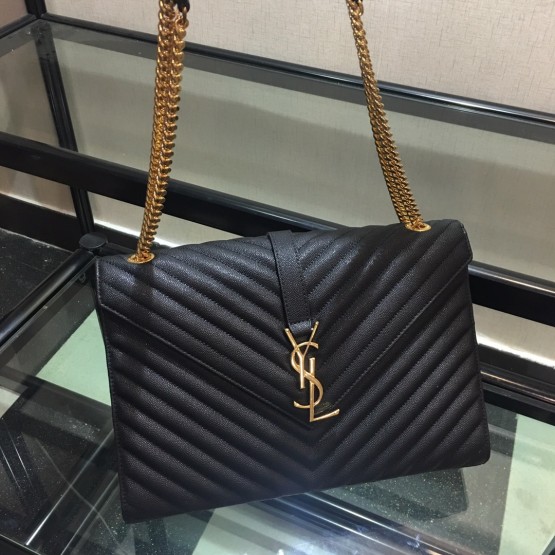 YSL Envelop Large Bag in Black