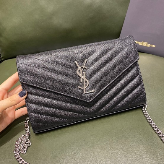 YSL Monogram College Silver&Gold Hardware