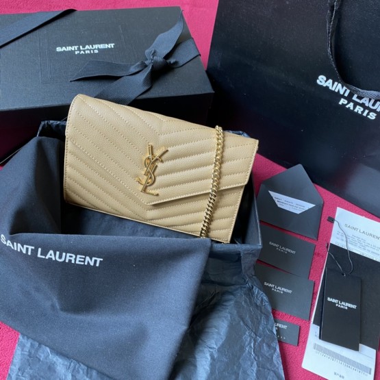 YSL Monogram College Beige