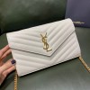 YSL Monogram College White in Gold&Silver Hardware