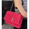 YSL Kate raffia chain bag