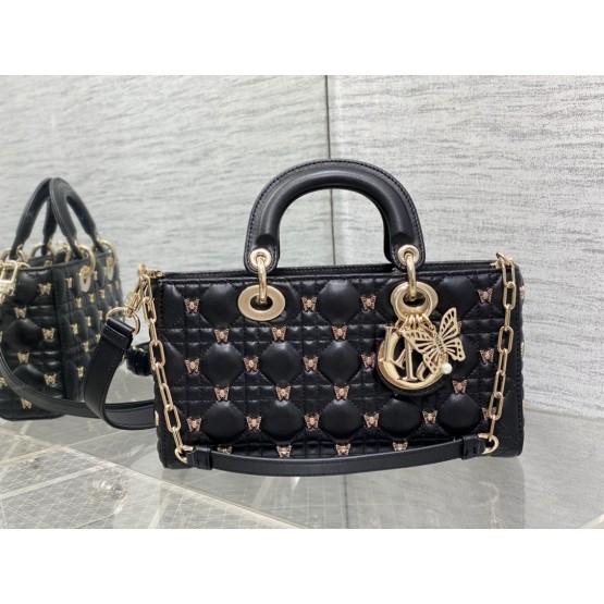 Lady Dior black butterfly bag 