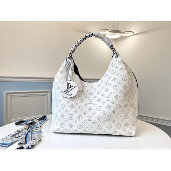 Louis Vuitton Carmel Hobo Monogram Mahina M57572 White