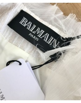 Balmain Women's Mesh Stitching Jacket White