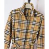 Burberry Women's Vintage Check Cotton Tie-waist Shirt Dress Yellow