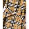Burberry Women's Vintage Check Cotton Tie-waist Shirt Dress Yellow