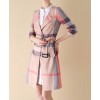 Burberry Women's Checked Short Lace-up Trench Coat