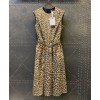 Dior Women's Leopard Print Dress Coffee