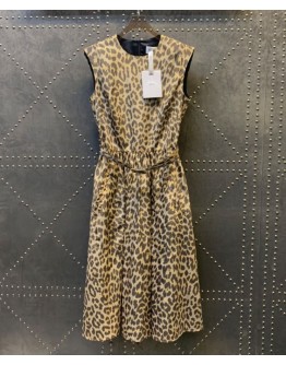 Dior Women's Leopard Print Dress Coffee