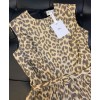 Dior Women's Leopard Print Dress Coffee