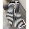 Dior Women's Striped Wide-leg Pants Gray