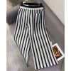 Dior Women's Striped Wide-leg Pants Gray