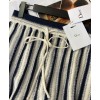 Dior Women's Striped Wide-leg Pants Gray