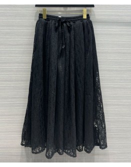 Dior Women's Oblique Twill Print Skirt Black
