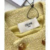 Celine Women's Double-breasted Woolen Coat Yellow