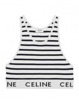 Celine Women's Striped Knitted Vest Black