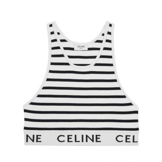 Celine Women's Striped Knitted Vest Black