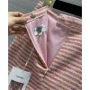 C-C Women's Tweed Striped Skirt Pink
