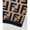 Fendi Women's Logo Embroidered Dress Dark Coffee