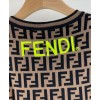 Fendi Women's Logo Embroidered Dress Dark Coffee