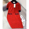 Gucci Women's Logo Jacquard Dress Red