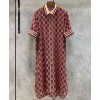 Gucci Women's Silk Print Dress Red