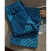 Gucci Women's Multicolor Logo Print Trousers Light Blue