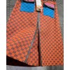 Gucci Women's Multicolor Logo Print Skirt Orange