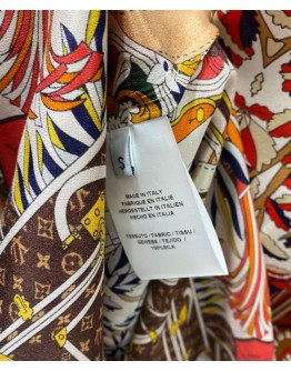 Louis Vuitton Women's Silk Print Dress Brown