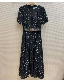 Prada Women's Star Print Dress Black
