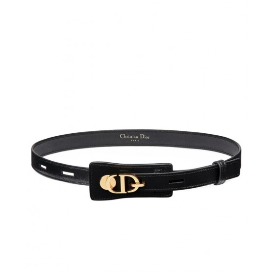 Dior 30 Montaigne Cow Leather Belt Black