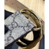 Gucci GG Supreme belt with G buckle 370543 Coffee
