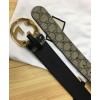 Gucci GG Supreme belt with G buckle 370543 Coffee
