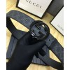 Gucci GG Supreme belt with G buckle 370543 Black
