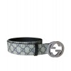Gucci GG Supreme belt with G buckle 370543 Green