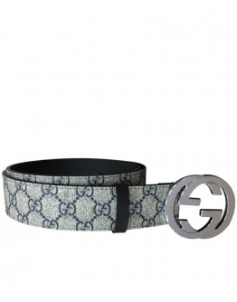 Gucci GG Supreme belt with G buckle 370543 Green