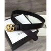 Gucci Leather belt with double G buckle Black
