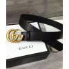 Gucci Leather belt with double G buckle for man Black