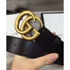 Gucci Leather belt with double G buckle for man Black