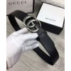 Gucci  Leather belt with double G buckle Black