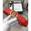 Gucci Leather belt with pearl Double G Red
